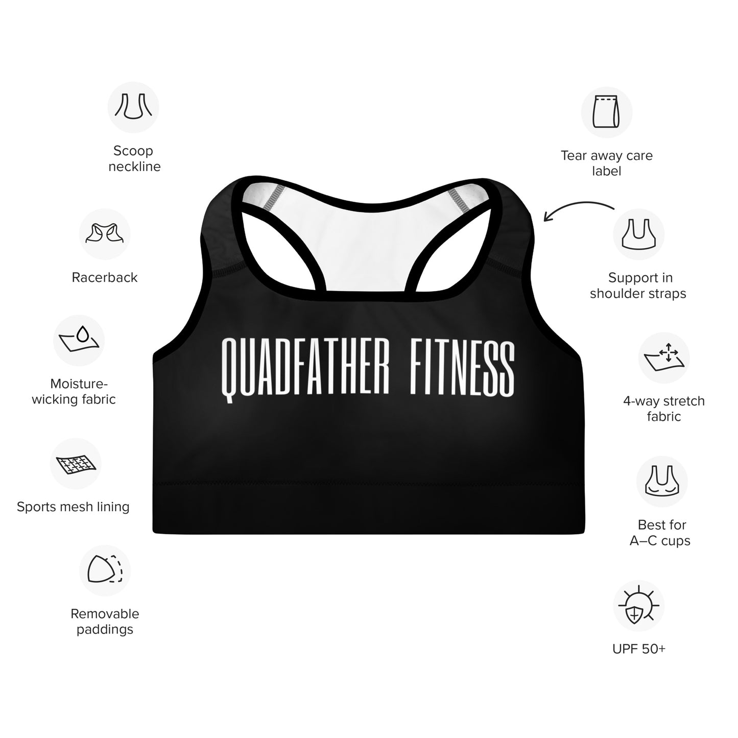 Black Padded Sports Bra