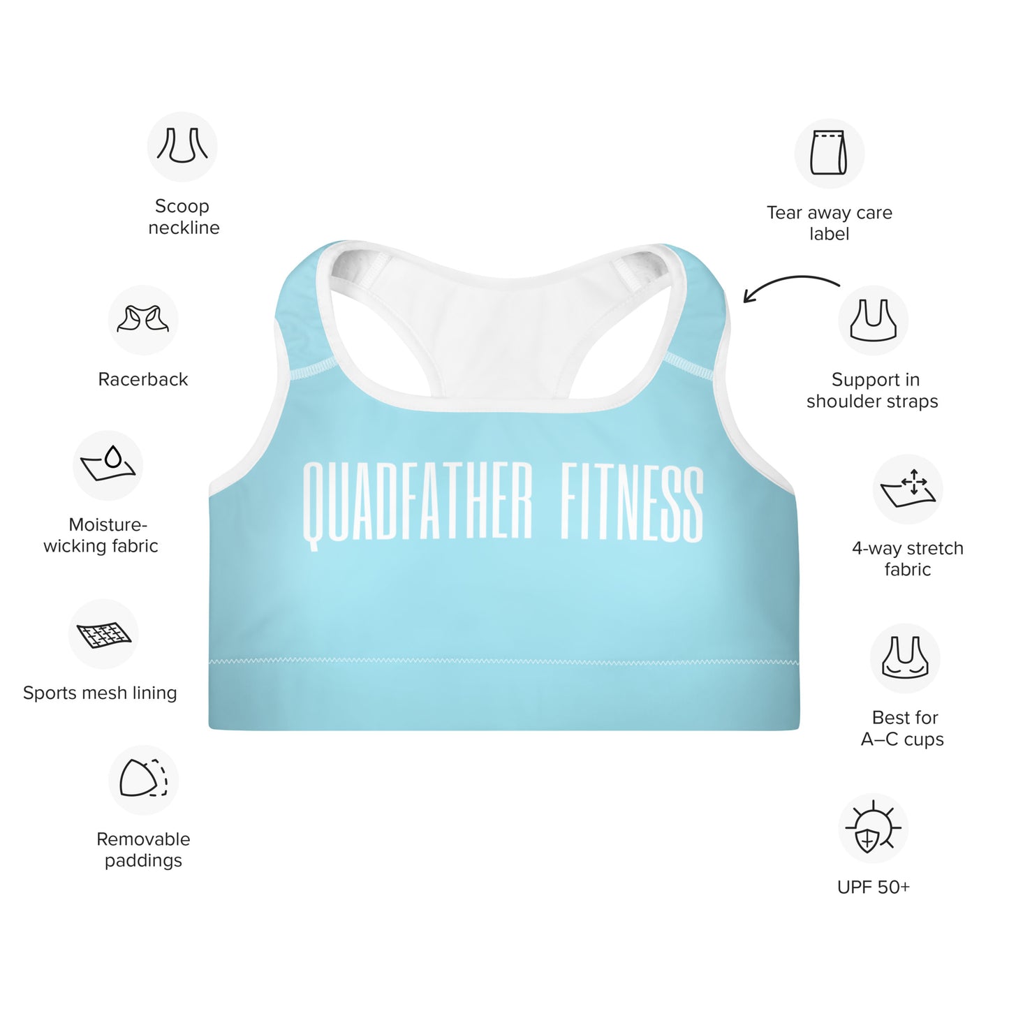 Baby Blue Padded Sports Bra