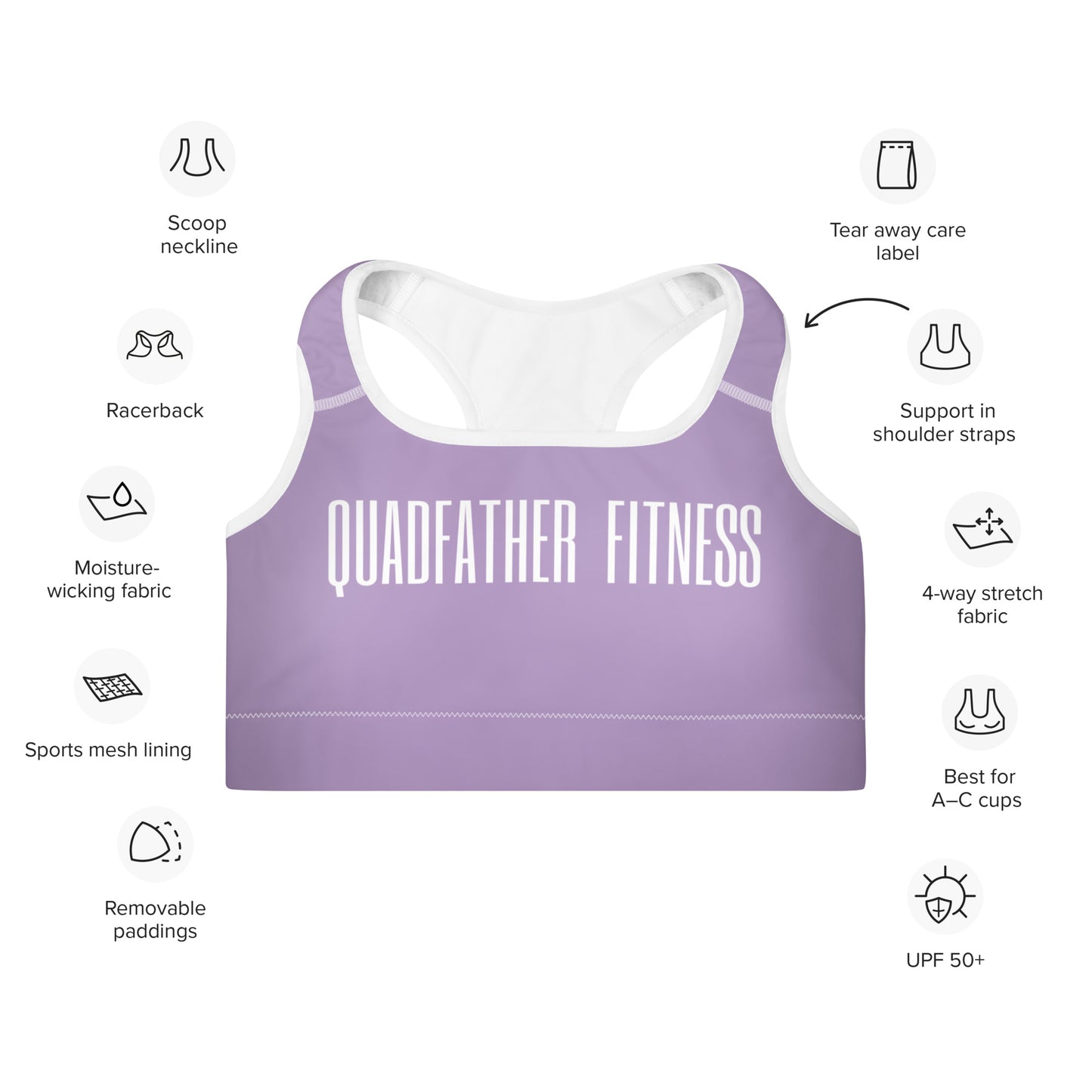 Purple Padded Sports Bra