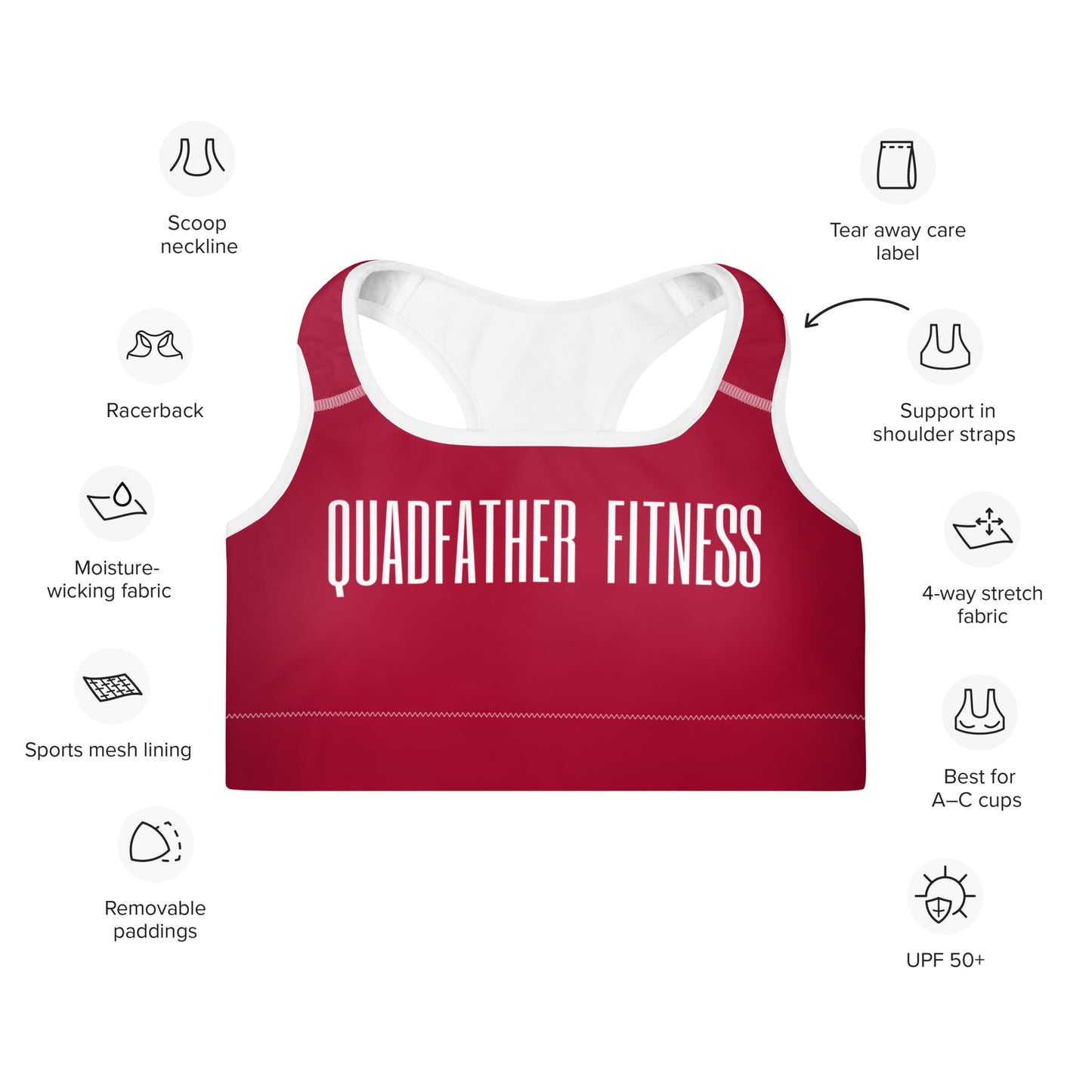 Red Padded Sports Bra