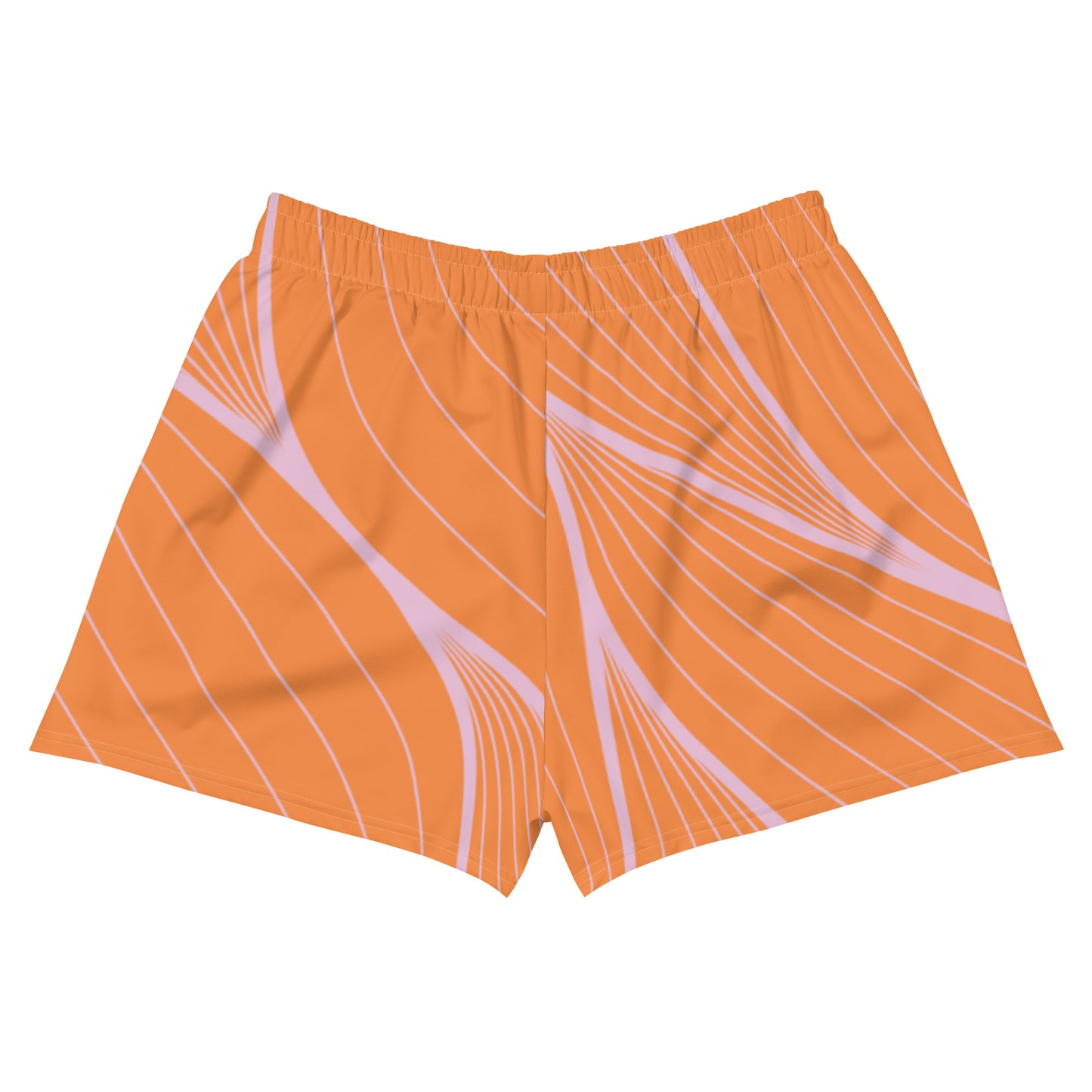 Women’s Orange Striped Loose Athletic Shorts