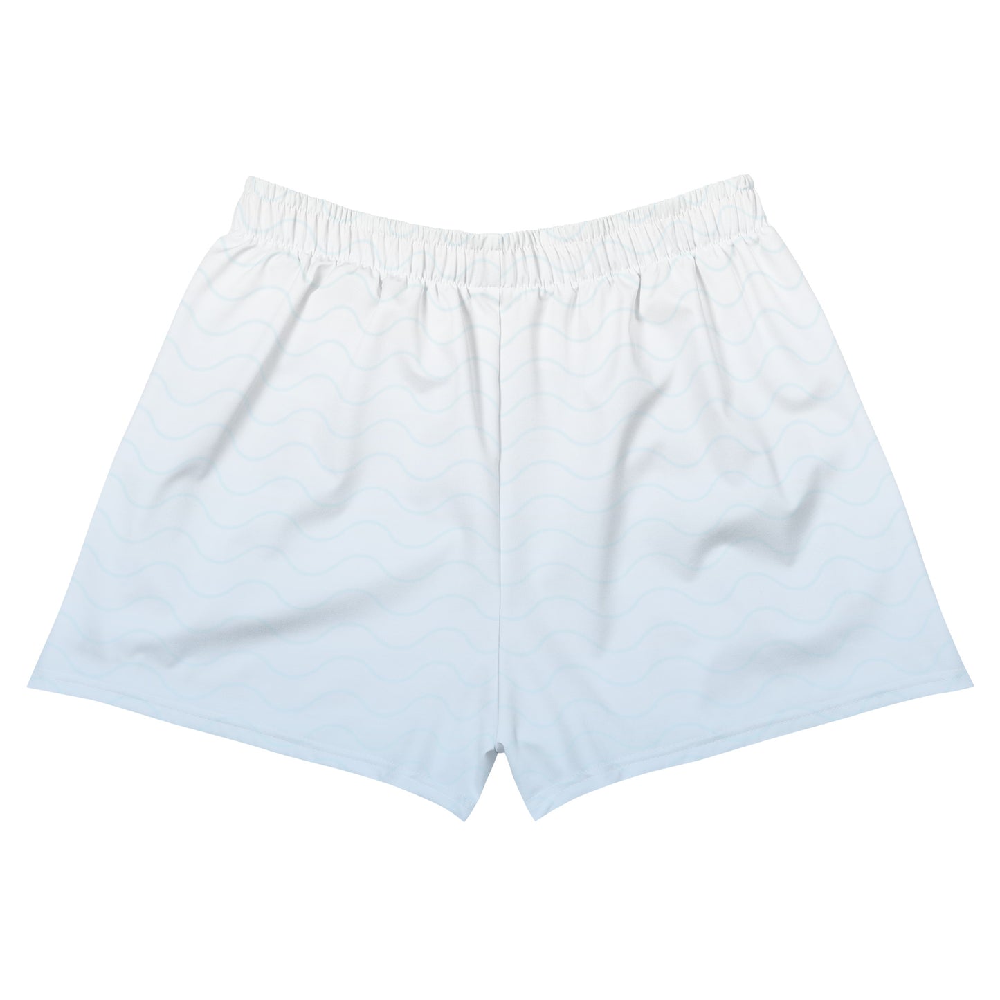 Women’s White-Blue Ombre Loose Athletic Shorts