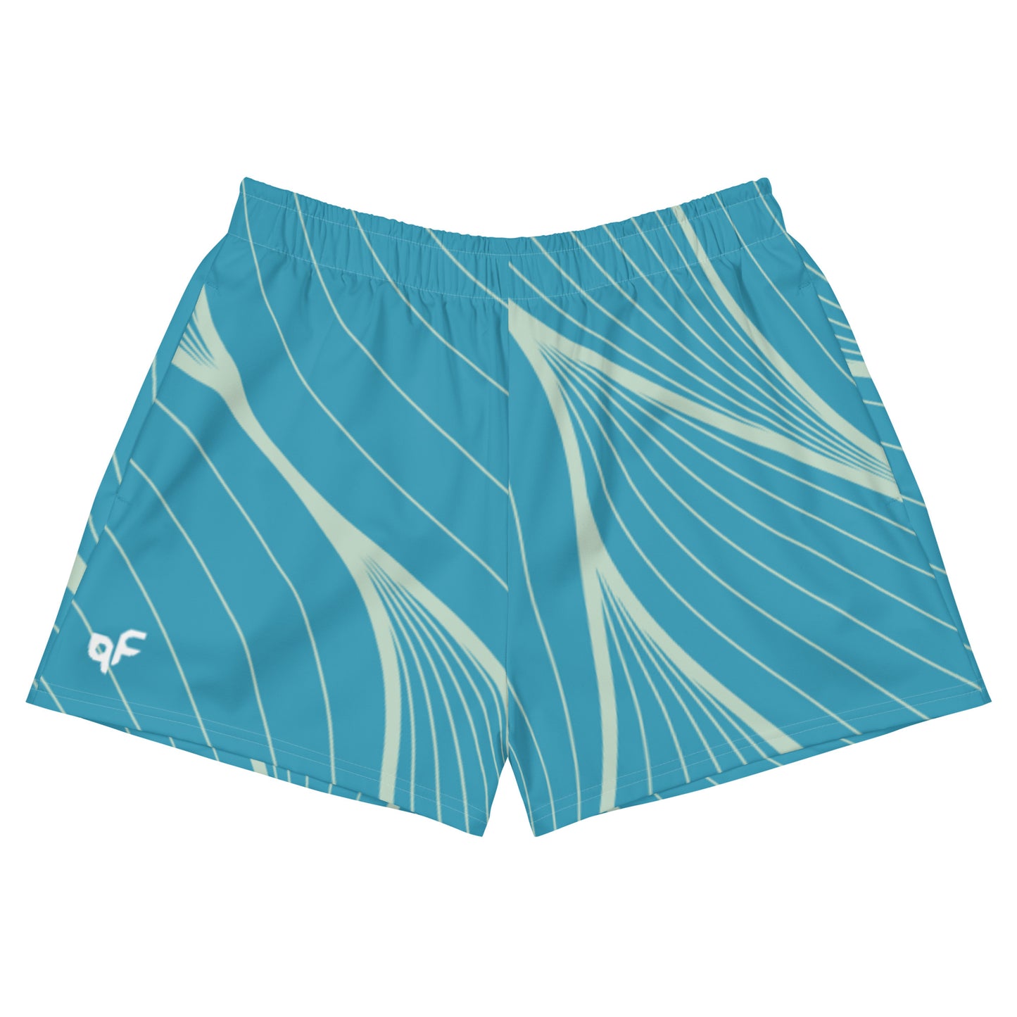 Women’s Blue Striped Loose Athletic Shorts