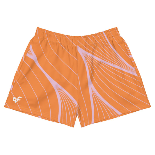 Women’s Orange Striped Loose Athletic Shorts