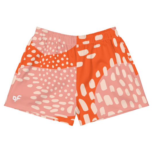 Women’s Pink-Orange Loose Athletic Shorts