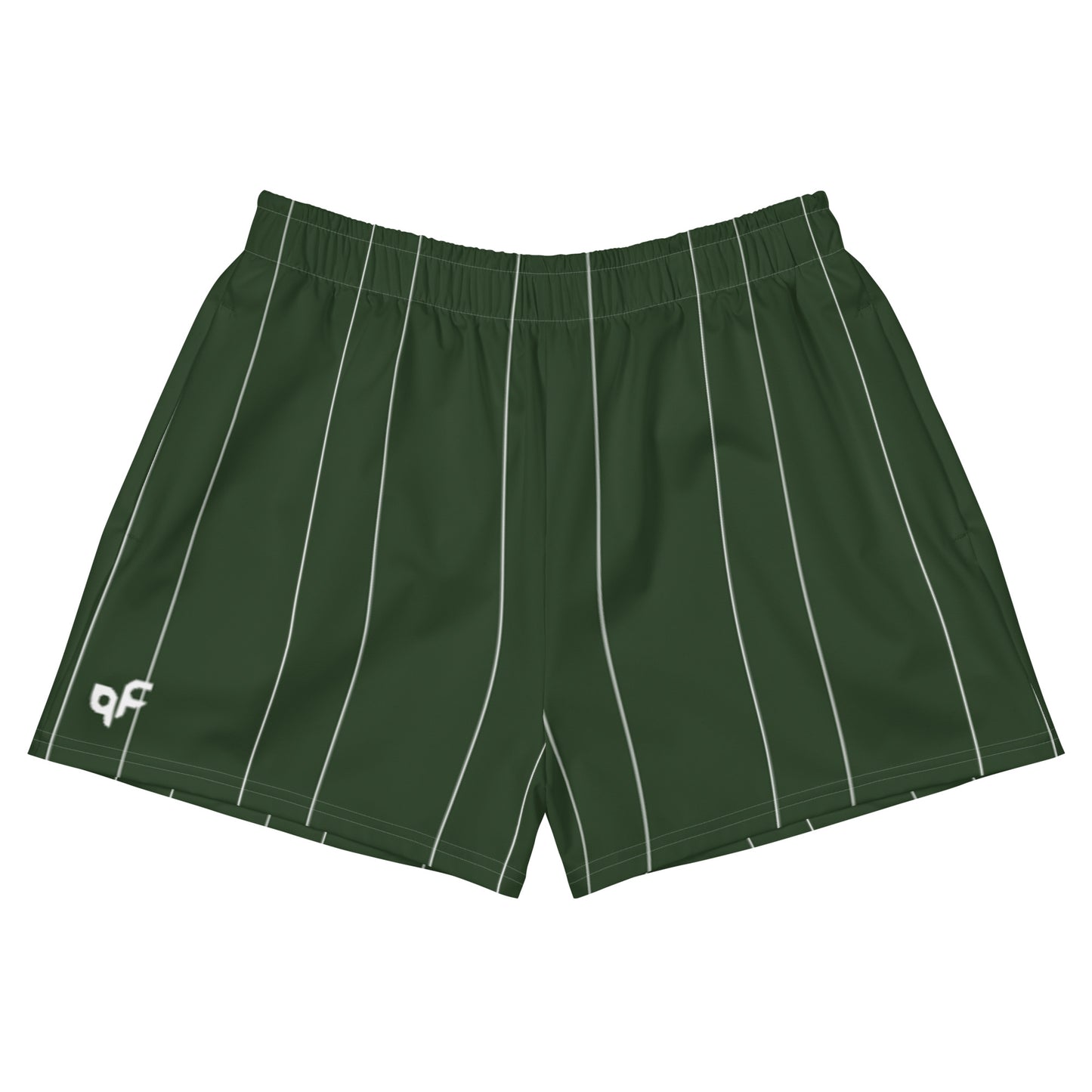 Women’s Green Striped Loose Athletic Shorts