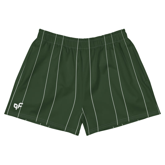 Women’s Green Striped Loose Athletic Shorts