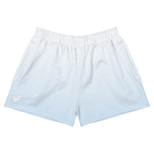 Women’s White-Blue Ombre Loose Athletic Shorts