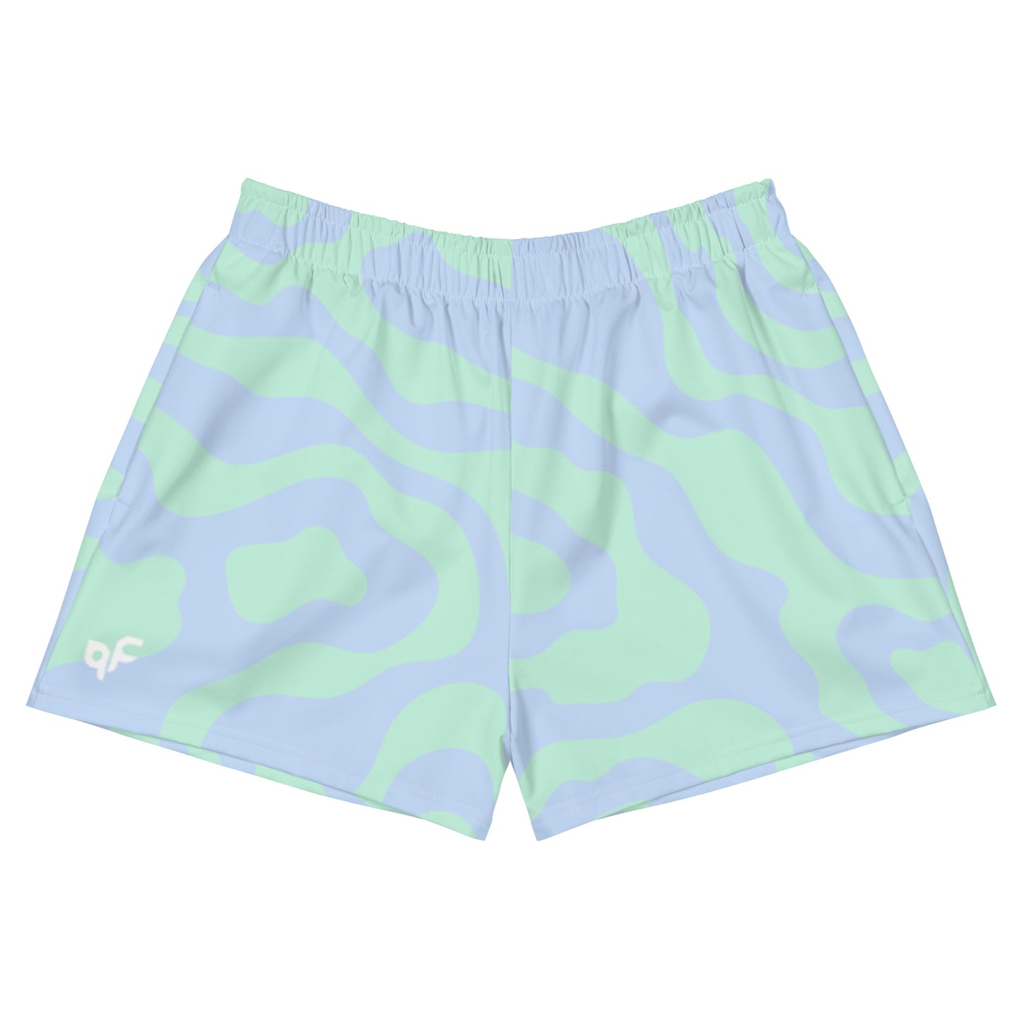 Women’s Blue-Green Loose Athletic Shorts