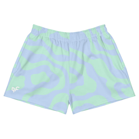 Women’s Blue-Green Loose Athletic Shorts